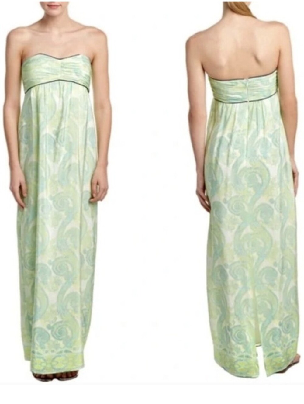 Sail To Sable Strapless Paisley Maxi Dress Size 0